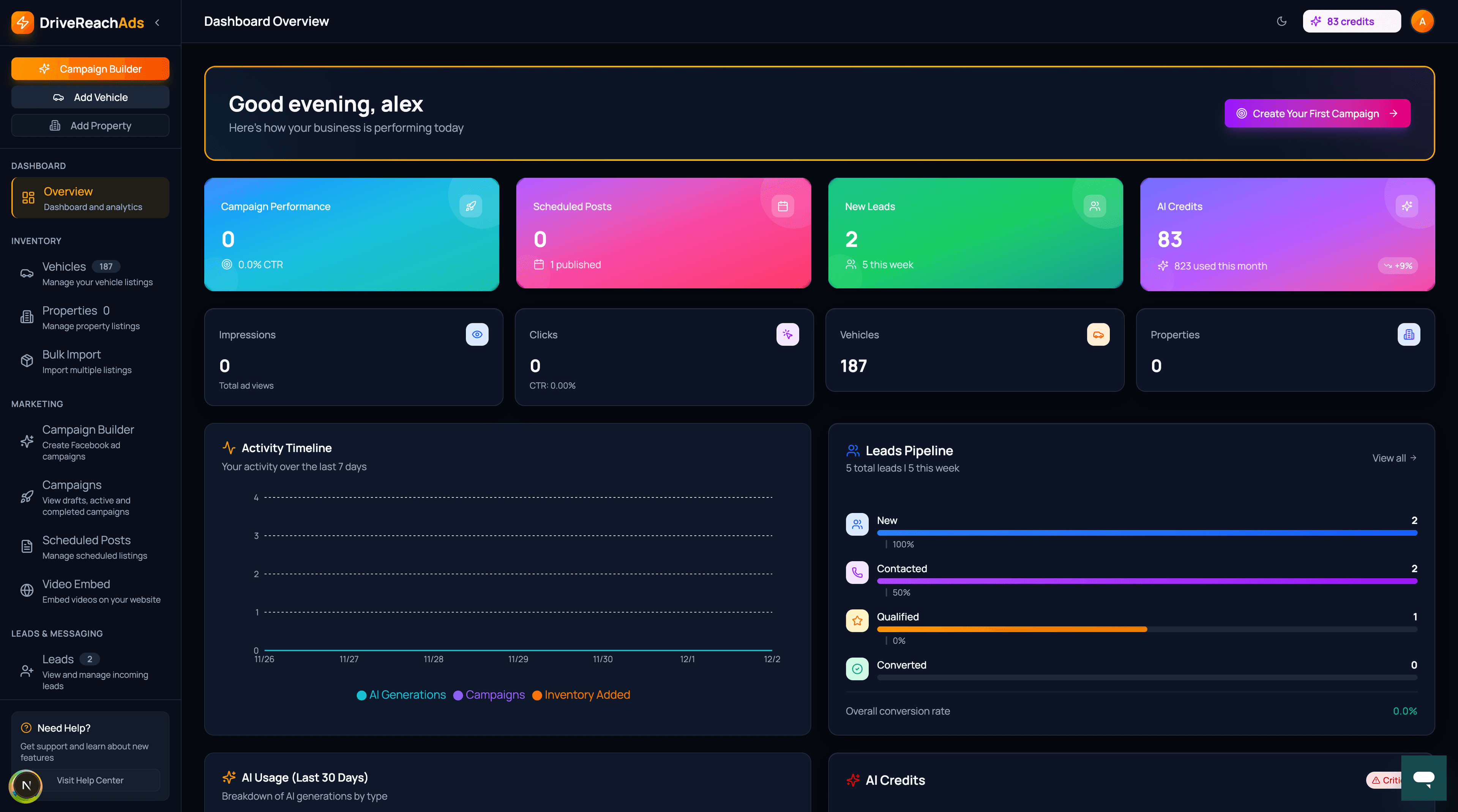 DriveReachAds Dashboard